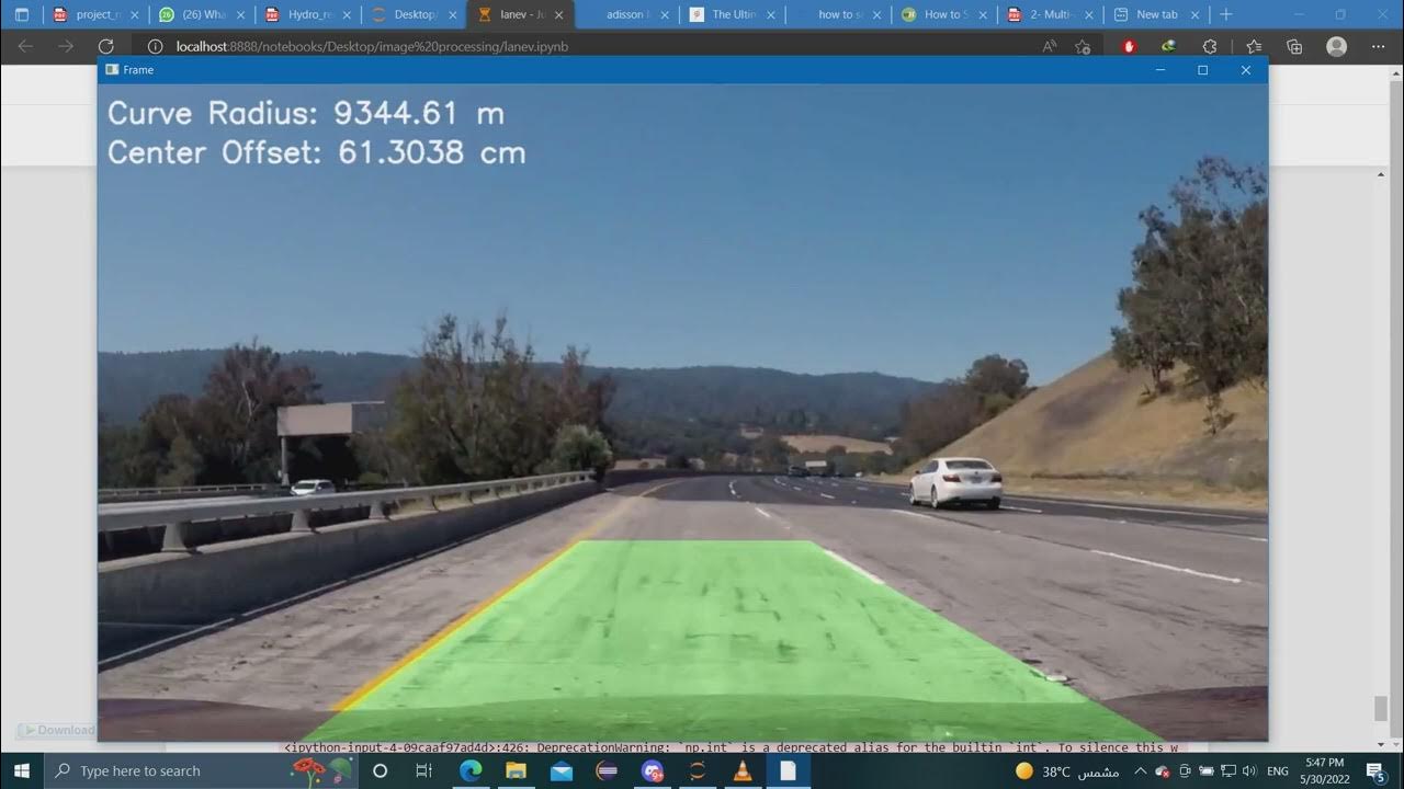Lane detection using python and openCV - YouTube