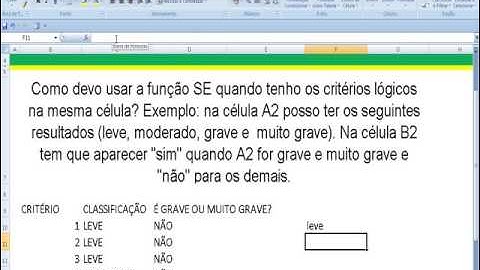 Função SE aninhada no Excel Formatação condicional Fórmula SE dentro de SE na Planilha Excel