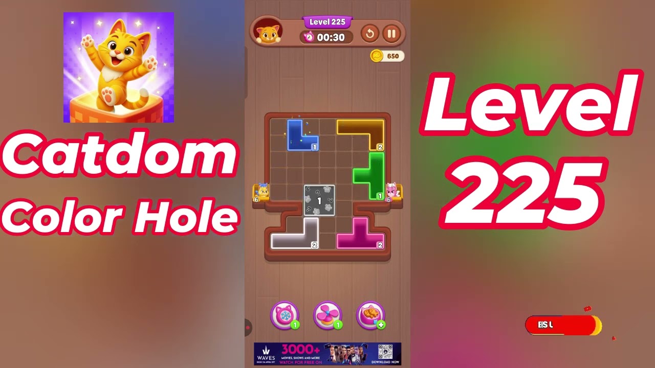 Catdom Color Hole Level 225 Walkthrough 🐱🟣 | Relaxing Color Puzzle Game | Go Answer