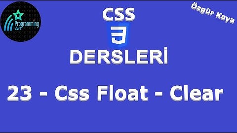 23 - Css float ve clear Özellikleri