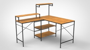 「DESIGN 321」 Home Office Desk | Solidworks tutorial