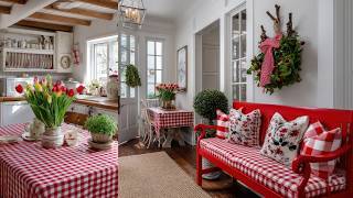 Cozy Red Gingham Home Decor Ideas | Farmhouse Spring &amp; Cottagecore Inspiration