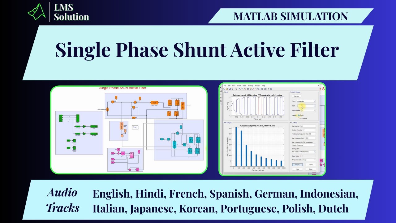 Моделирование однофазного шунтирующего активного фильтра в MATLAB | Однофазный шунтирующий активн...