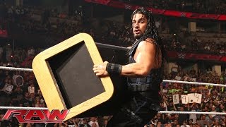 Roman Reigns crashes Seth Rollins and Kane's 'eulogy' for Dean Ambrose: Raw, Aug. 25, 2014