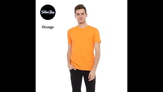 Kaos Polos Pria Lengan Pendek Bahan Katun Combed 30s Warna Orange