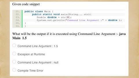 Java Command Line Multiple Choice Question