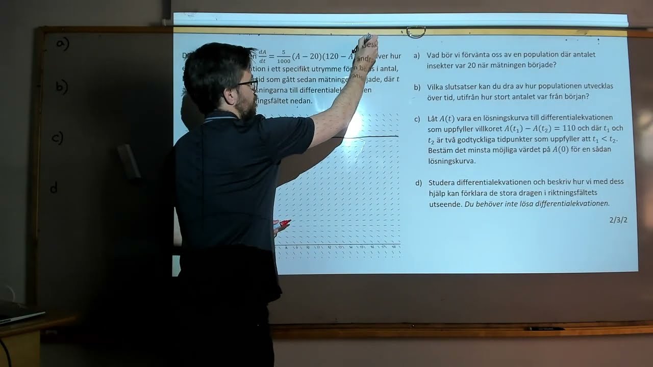 Matematik 5. Differentialekvationer: SVÅR UPPGIFT MED RIKTNINGSFÄLT. (Läs beskrivningen nedan).
