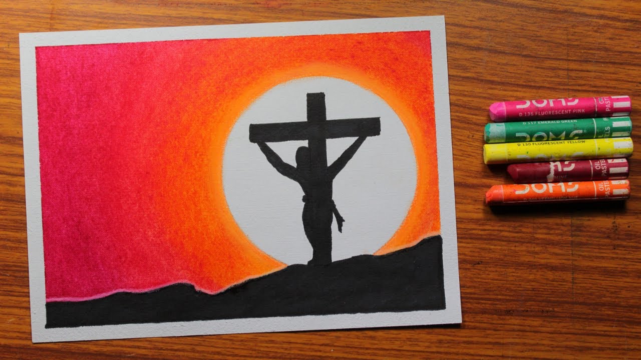 Good Friday drawing / How to draw Good friday Jesus drawing step by ...