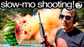 Ridiculous Gun Experiments With Whistlindiesel Super Slo Mo Steve-O