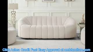 Acme LV00229 Everly quinn osmash white teddy sherpa fabric pappasan style full foam sofa