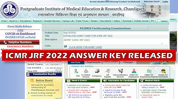 ICMR JRF 2022 Answer Key released || ICMR JRF 2022 EXAM UPDATE #icmrjrf2022 #icmr