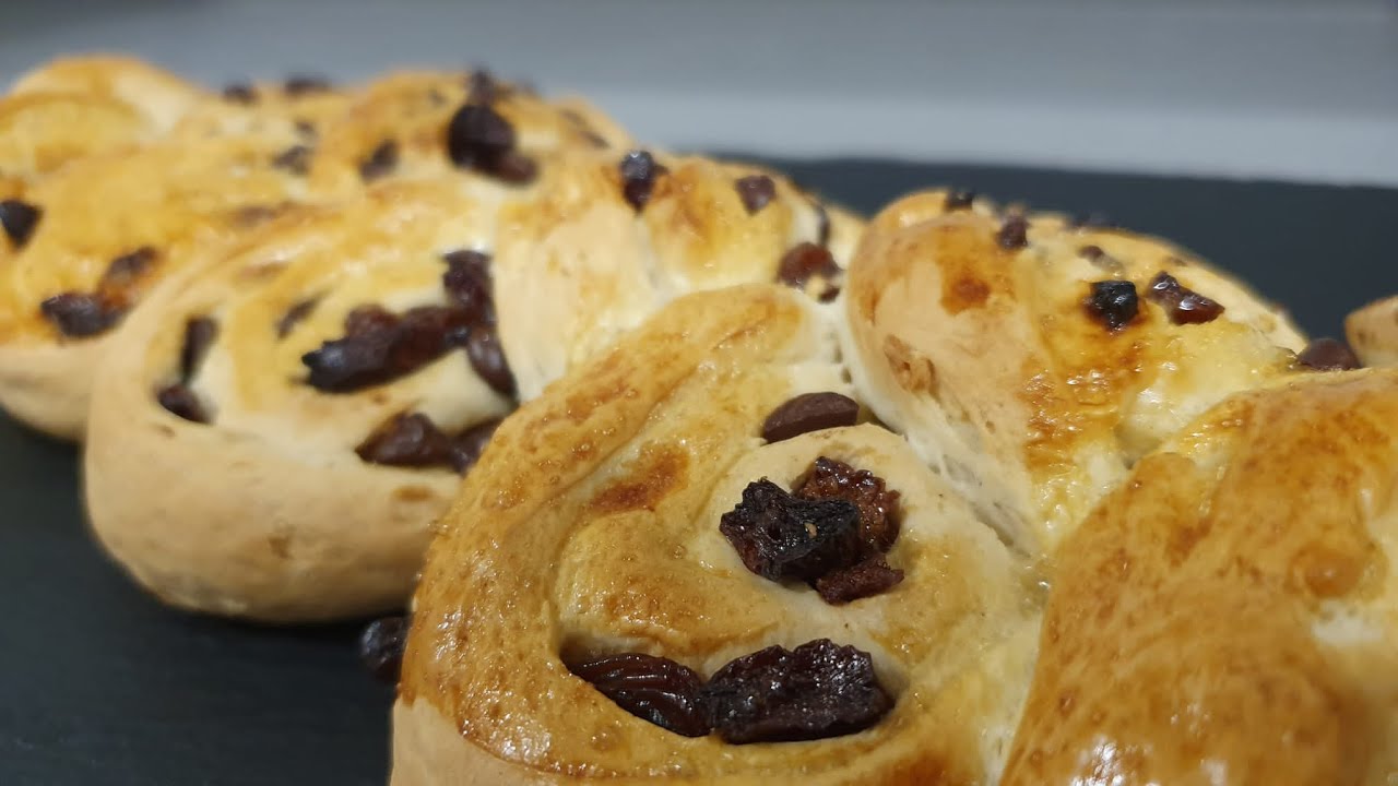 Trenza de chocolate y pasas con Thermomix
