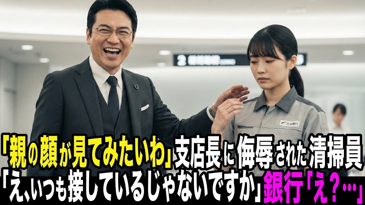 「親の顔が見てみたいわ」支店長に侮辱された清掃員「え、いつも接しているじゃないですか」直後、立場は逆転した【スカッと】