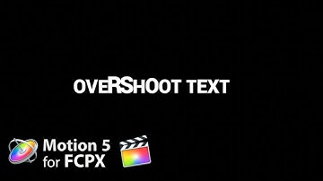 Motion 5 Tutorial: Overshoot Text Sequence