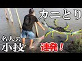 カニ網を投げ続けて連発して釣る!人気のイシガニ・ガザミの取り方・挟まれないマル秘テクニック