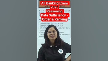 Data Sufficiency Reasoning Tricks For Banking Exam 2025 | Order & Ranking Reasoning For Banking