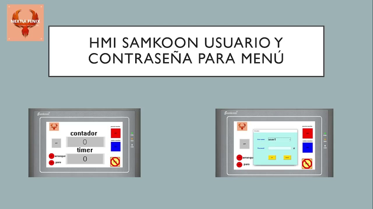 USUARIO Y CONTRASEÑA HMI TOUCH PANEL