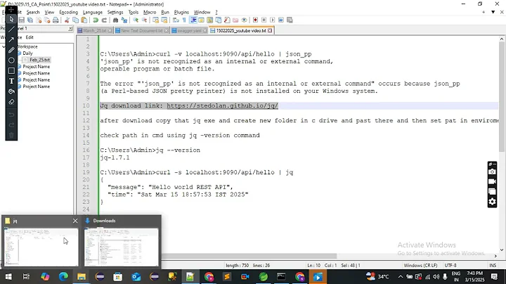 How to install JQ command-line JSON processor on windows.
