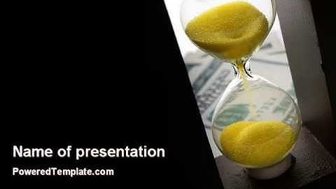 Golden Sand In Money Time Glass PowerPoint Template by PoweredTemplate.com