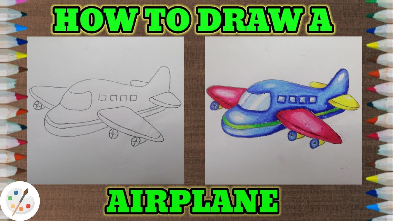How to draw a airplane |easy drawing for kids| DADA Art@official - YouTube