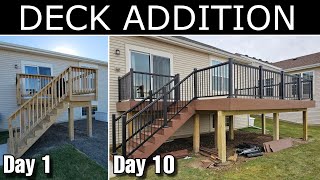 Building an Addition to Existing Deck in 10 Days | DIY Step by Step