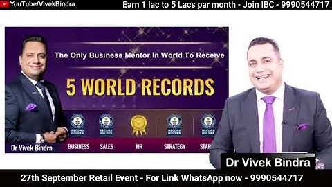 Retail Ka Mahakumbh ll Free Webinar  ll  Dr. Vivek bindra ll  27th September