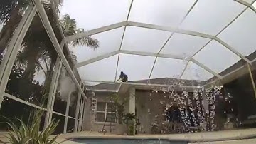 Super Gutter Replacement on Pool Enclosure (Time Lapse) By: Mr Screen Repair®