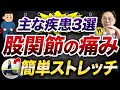 股関節の痛みの原因と主な疾患を解説！股関節の痛みに効くストレッチも一緒にやってみましょう！