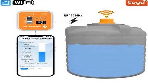 ME201R Wifi Ultrasonic Wireless Temperature Sensor Level Time Display Water Tank Liquid Le