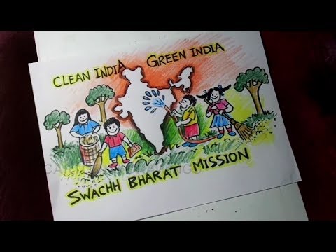 India 2015 Swachh Bharat Clean India Art Painting M/s MNH | Phil India  Stamps