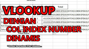 Vlookup dengan Coloumn index Number Dinamis pada Excel