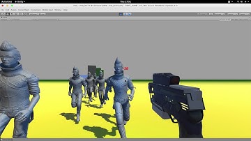 Particle Effects, Raycast shooting, AIThirdPersonCharacters in UNITY