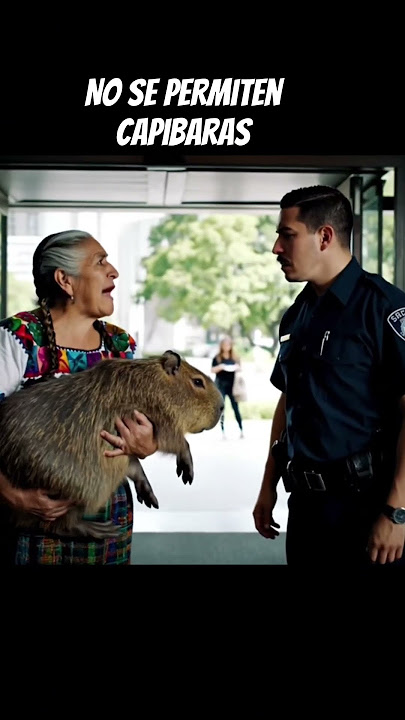 No la dejan entrar con su mascota. #capibara #humor #fyp