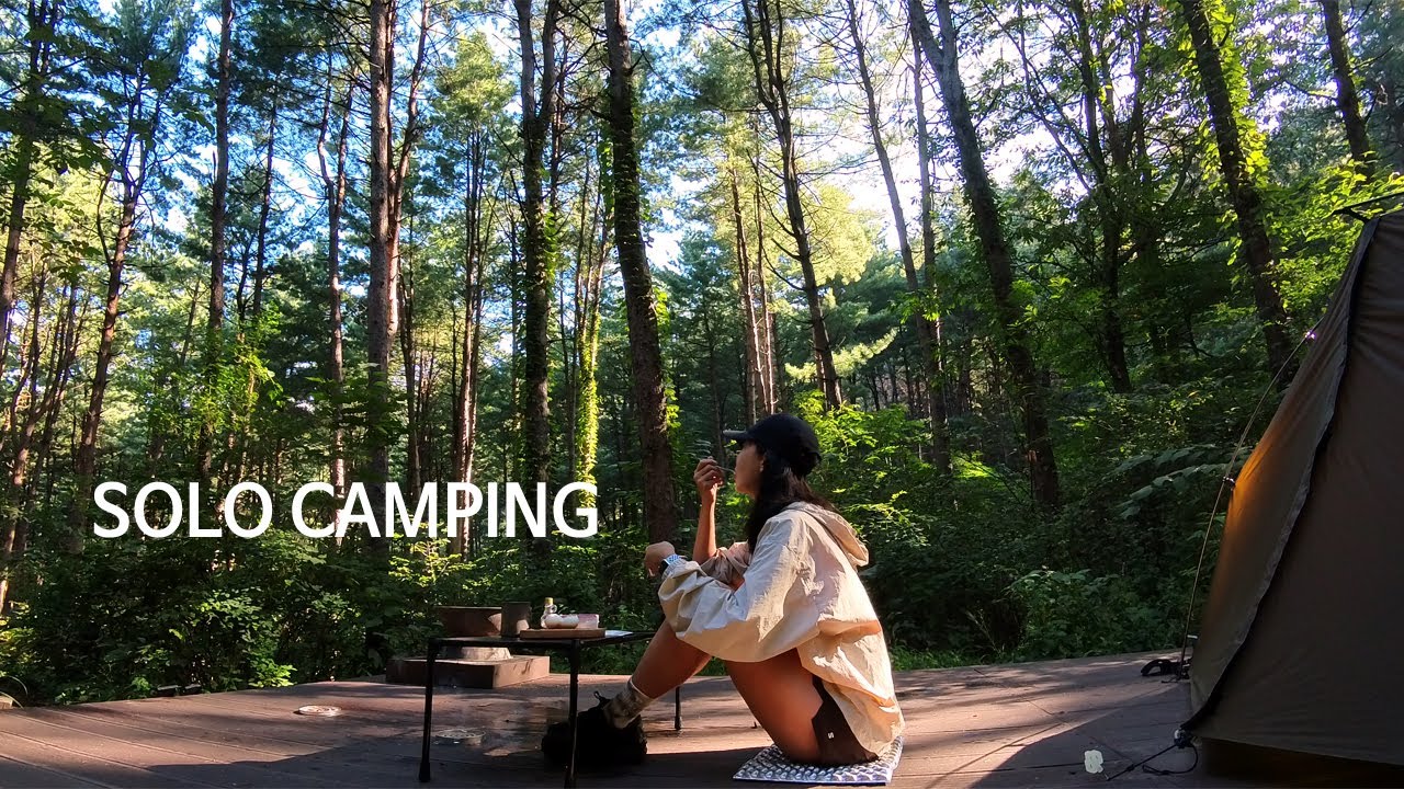 (33) Одиночный поход в лес: приготовление еды из остатков еды из холодильника на костре