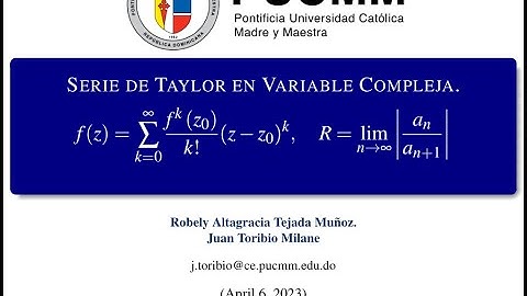 SERIE DE TAYlOR EN VARIABlE COMPLEJA   | Variables Complejas.