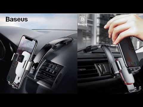 REVIEW Baseus Metal Car Holder For iPhone X Samsung S9 Mobile Phone Holder Stand