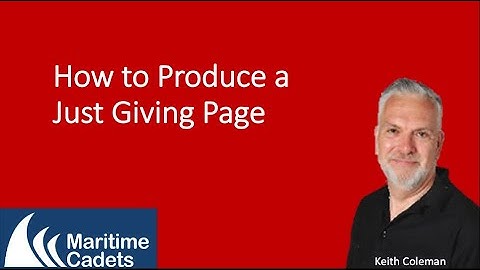 How to make a just giving page