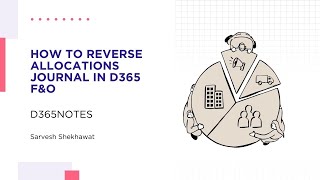 How to reverse allocation journal in D365 Finance