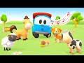 Cante com Léo, o caminhão, e os animais da fazenda! Desenho animado infantil. Música infantil