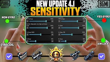 NIEUWE UPDATE 4.1 CODE 🔥 PUBG MOBILE/BGMI GEVOELIGHEIDSINSTELLINGEN 2025 | BESTE SCOPE GEVOELIGHE...