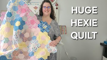 Vintage EPP Hexagon Quilt, English Paper Piecing