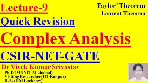 Lec-9|| Complex Analysis, Taylor