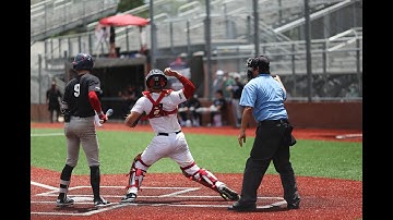 Catcher Mason Balsis (2022) throws runner out at 2nd base