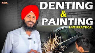 Denting & Painting Live Practical Class 🚗🔥| Hi-Tech Automotive Training Khanna Punjab #LivePractical Guide