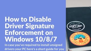 how to disable/bypass driver signature enforcement in windows (permanently