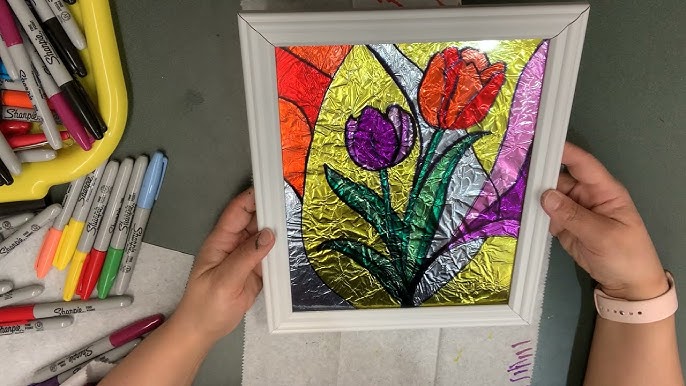 Spring Faux Stained Glass Decor - Easy DIY - Easy Spring DIY - Spring Decor  