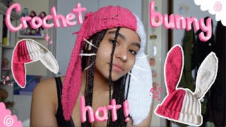 crochet bunny hat tutorial ♡ 🐰