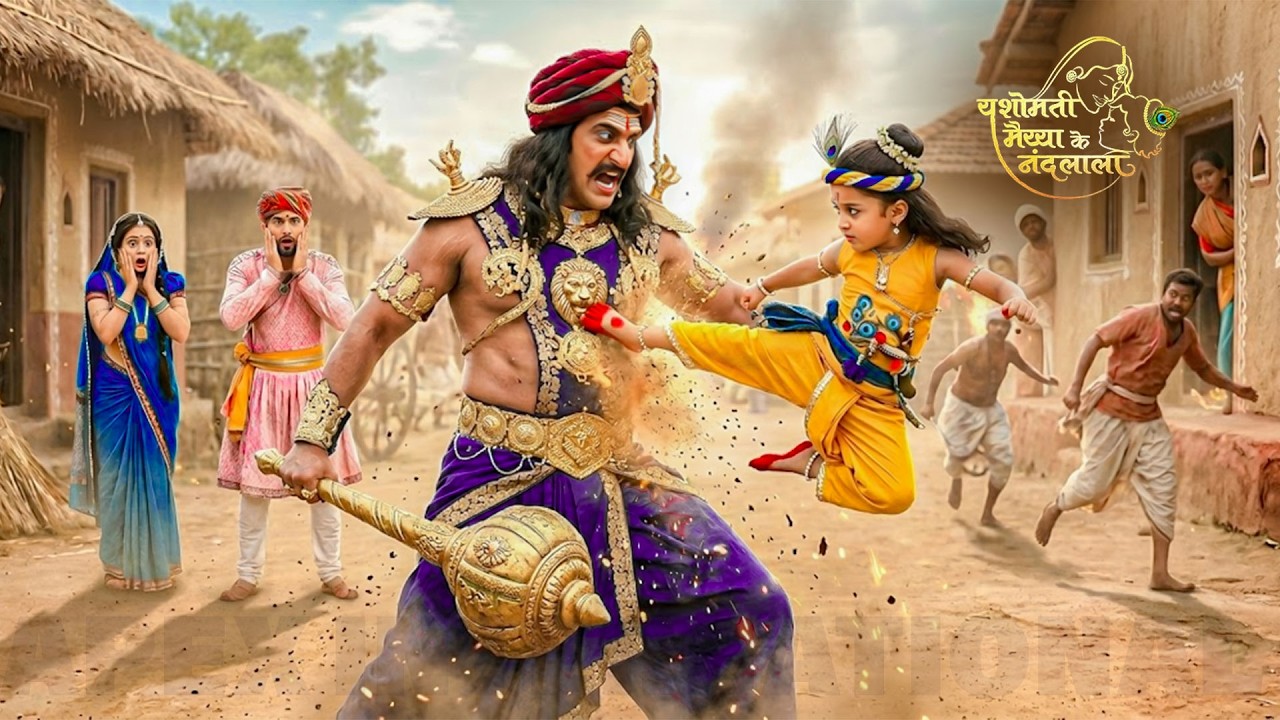 जब बाल कान्हा ने कंस को पटका, देखकर मैया हुई हैरान | यशोमती मईया के नंदलाला | #krishanleela