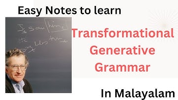 Transformational Generative Grammar Explained in Malayalam| Noam Chomsky| Linguistics