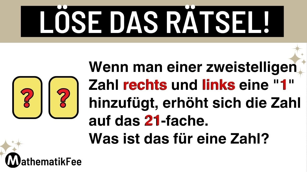 Schaffst dieses Mathe RÄTSEL zu lösen? Rätsel für Profis - YouTube